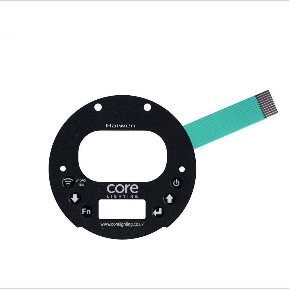 Customized graphic overlay control led membrane switch