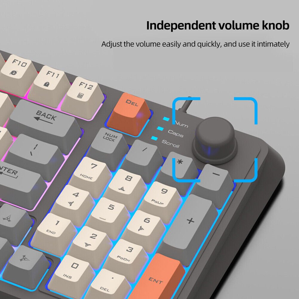 Luminous Keyboard RGB Light Wired Keypad 94 Keys for Notebook Laptop Desktop