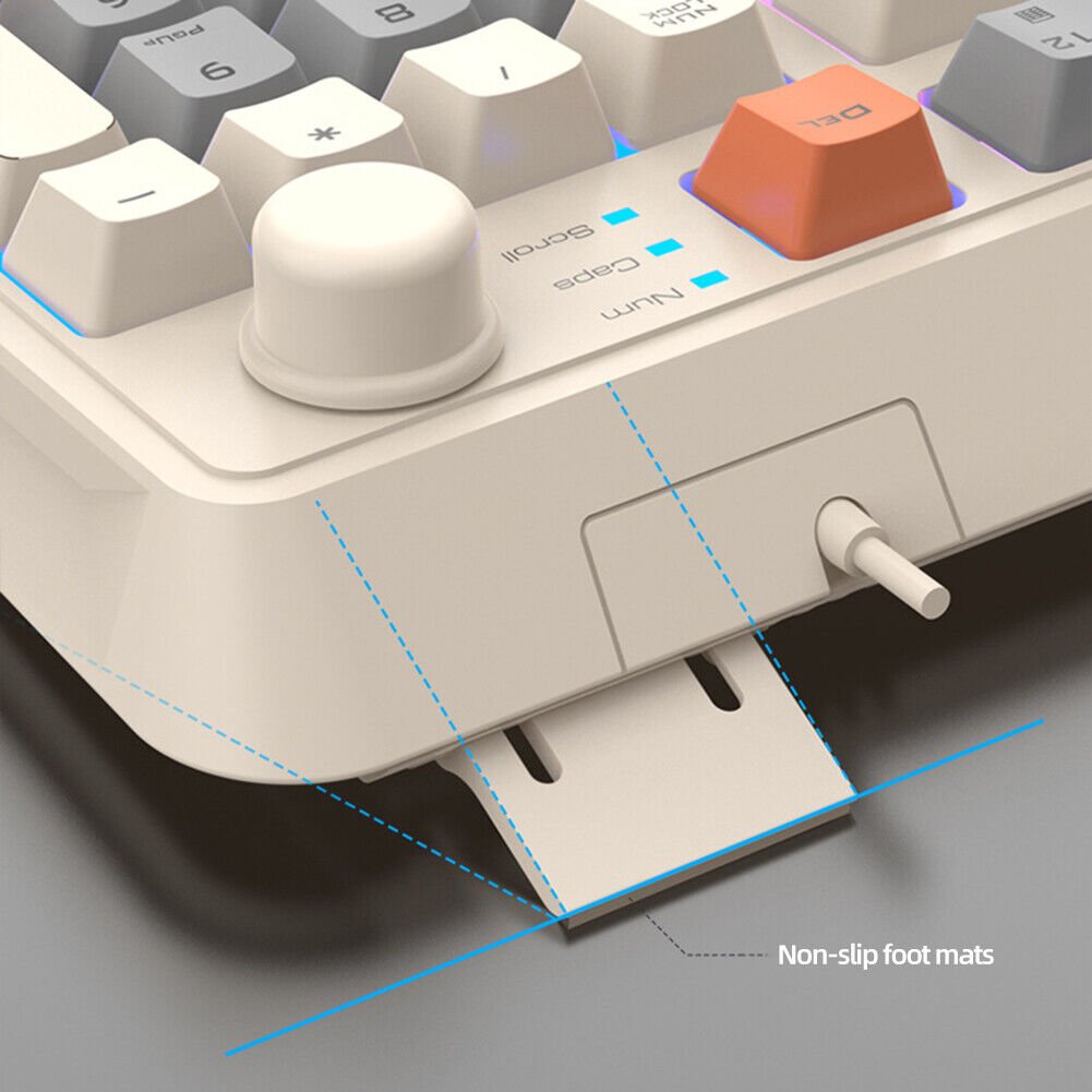 Luminous Keyboard RGB Light Wired Keypad 94 Keys for Notebook Laptop Desktop