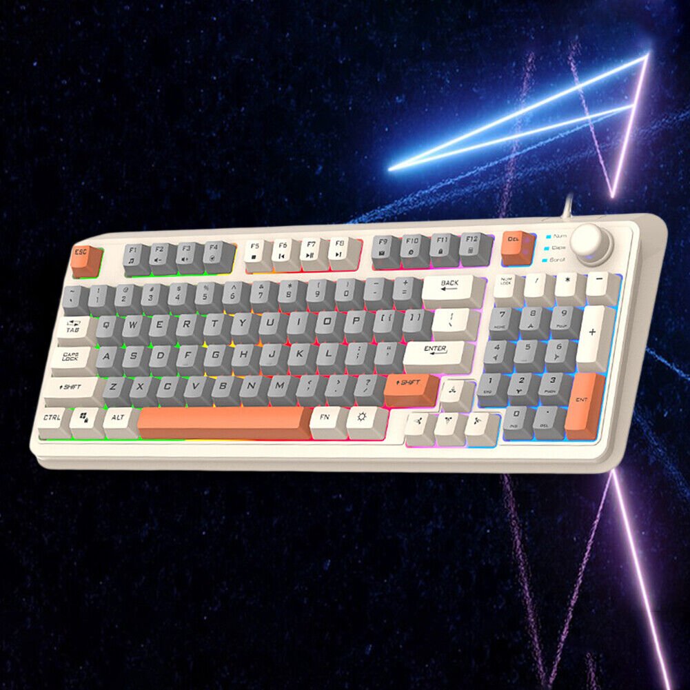 Luminous Keyboard RGB Light Wired Keypad 94 Keys for Notebook Laptop Desktop