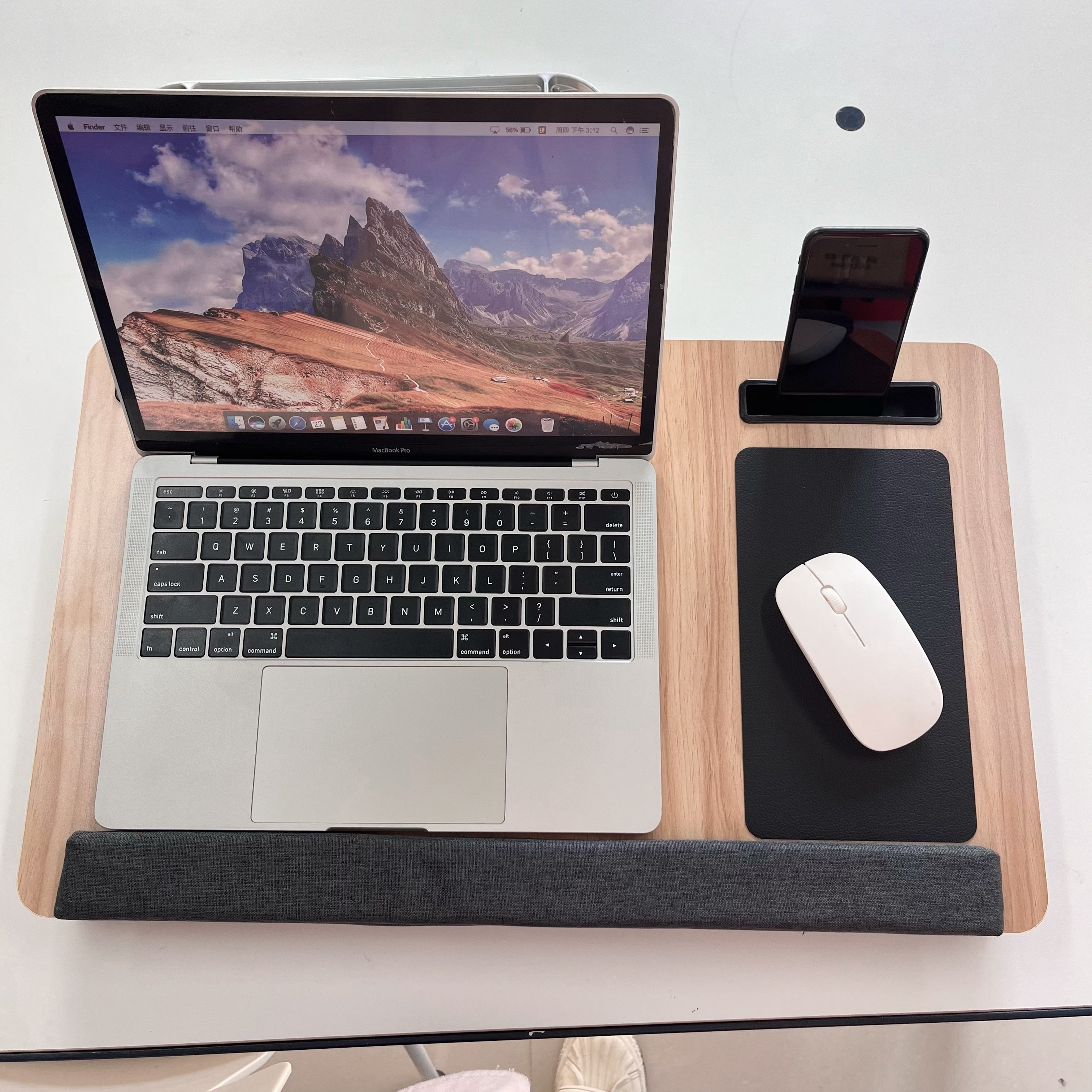 WDF Hot Sale Tablet Monitor PC Stands Lap Desk Laptop Tray With Cushion Portable Laptop Stand With Mobile Phone Stand