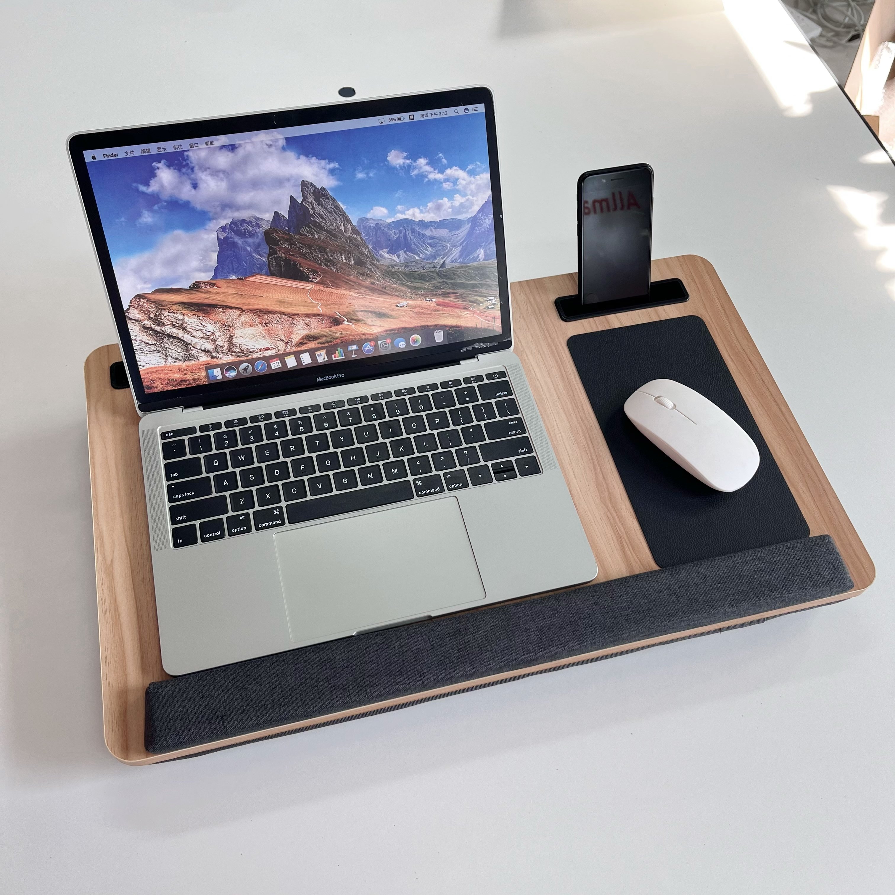 WDF Hot Sale Tablet Monitor PC Stands Lap Desk Laptop Tray With Cushion Portable Laptop Stand With Mobile Phone Stand