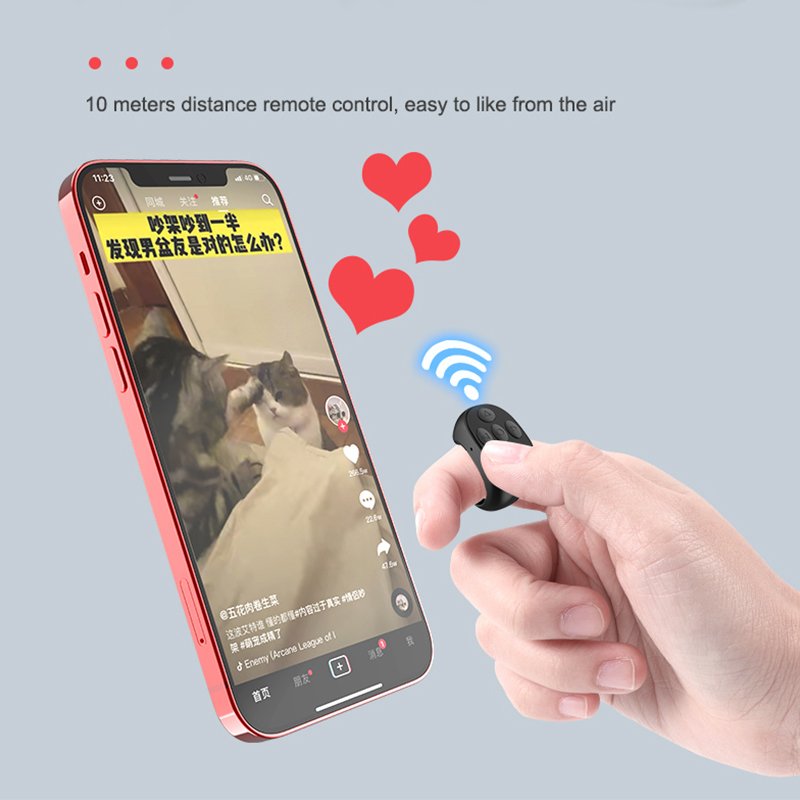 Hot Selling Portable Bluetooth-compatible Ring Shape Multi Function Mobile Phone page turner Wireless BT TIK TOK Remote Control