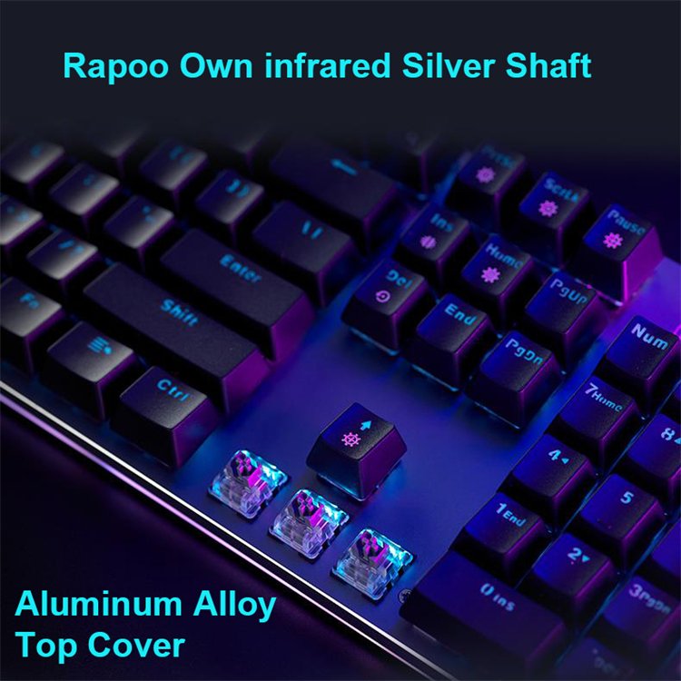 Rapoo V520 RGB Original 104Key Wired Led Waterproof Gaming Mechanical Keyboard Hotswap Switch For Backlit