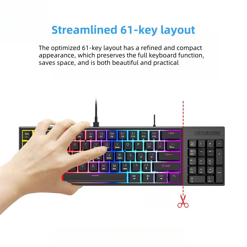 Custom RGB Mini 60% Gaming Mechanical Keyboard Computer Laptop PC Teclado Gamer for PC & Laptop Computer Gaming Keyboards