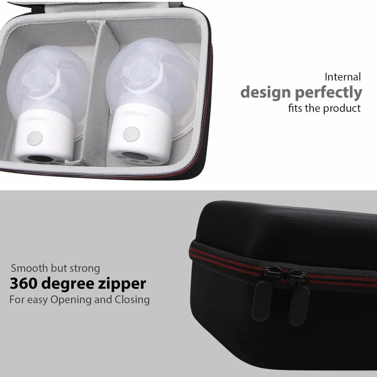 Customized Eva Hard Shell Breast Pump Tool Case For Travel Carrying Breast Pump Storage Bag For 2pcs Momcozy S12 Pro/S9/M5