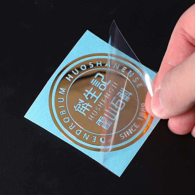 Customized design Printed Gold Logo Pressed 3d Label Metal Transparent Transfer UV Sticker with strong sticker