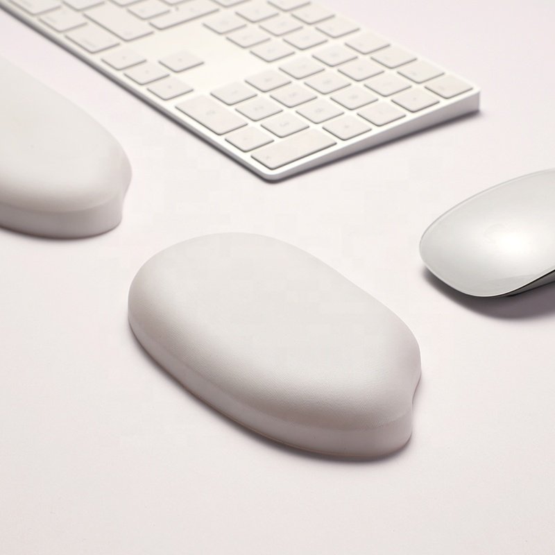 New arrival Rice shaped Pu Leather keyboard mouse pad/support/cushion/rest with gel filled