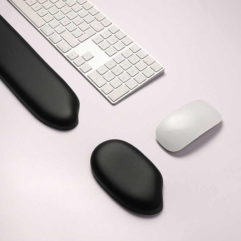 New arrival Rice shaped Pu Leather keyboard mouse pad/support/cushion/rest with gel filled