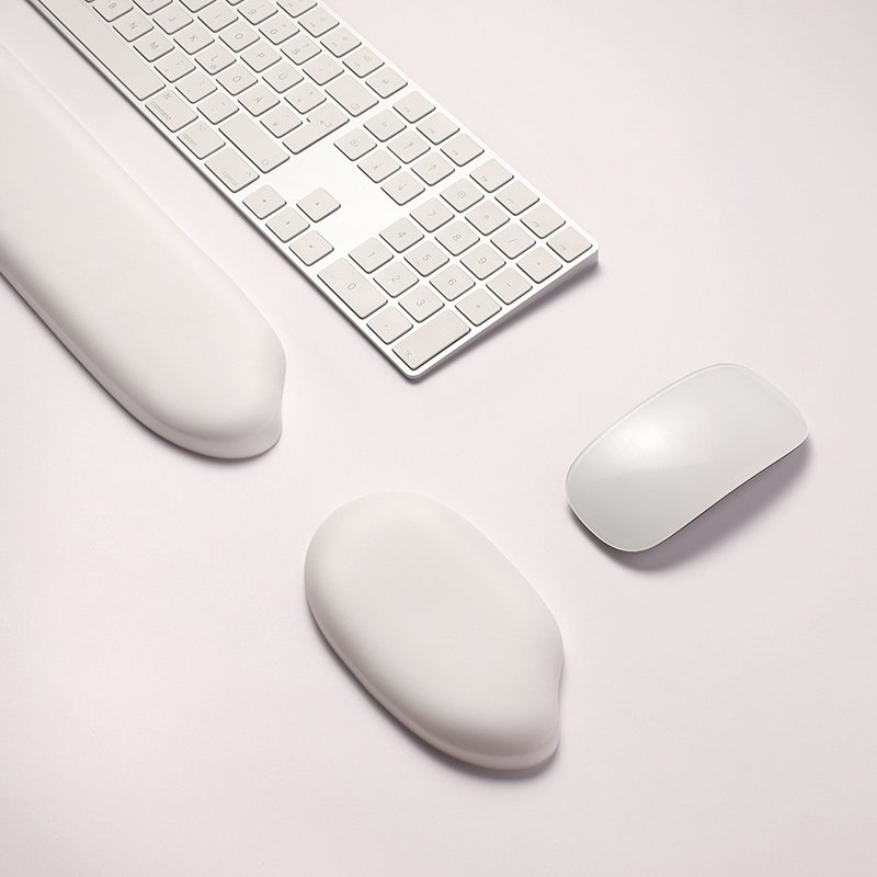New arrival Rice shaped Pu Leather keyboard mouse pad/support/cushion/rest with gel filled