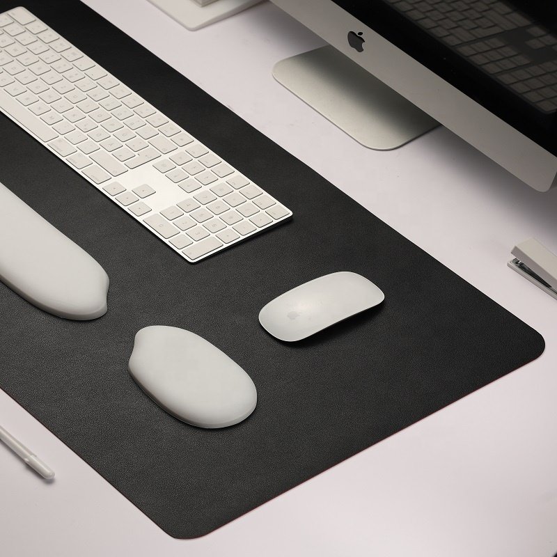 New arrival Rice shaped Pu Leather keyboard mouse pad/support/cushion/rest with gel filled