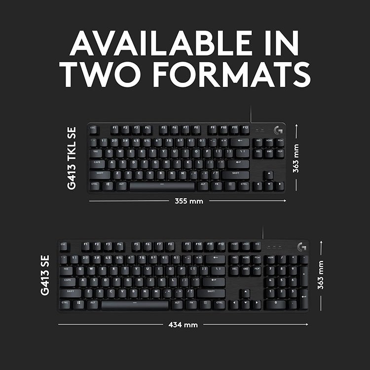 Professional PC Gaming Original Tactile Mechanical Switches Logitech G412/G413 TKL SE Mechanical Gaming Keyboard