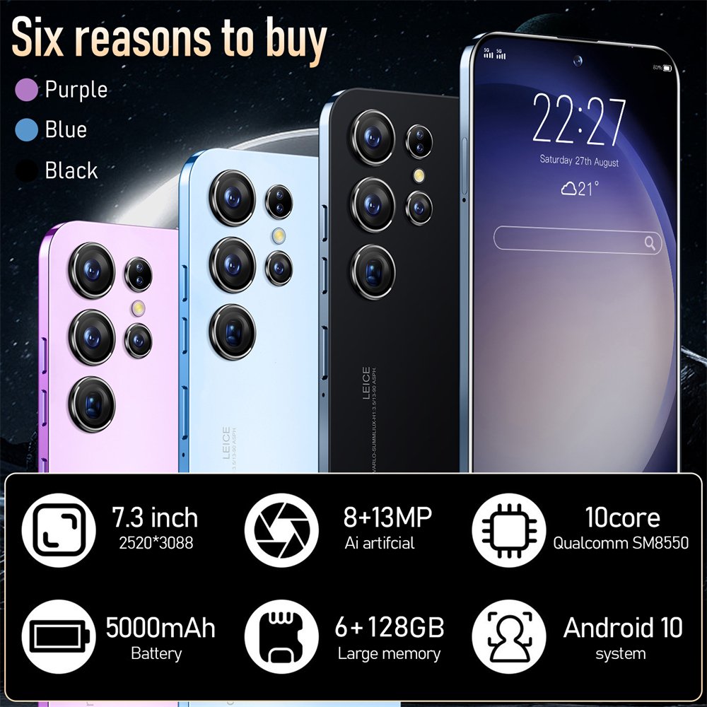 2023 New Ultra-high Speed S23 Ultra 16gb+1tb 5g Smart Phone 7.2-inch 48mp+100mp Snapdragon 8+2 Android 12 Smart Game Phone