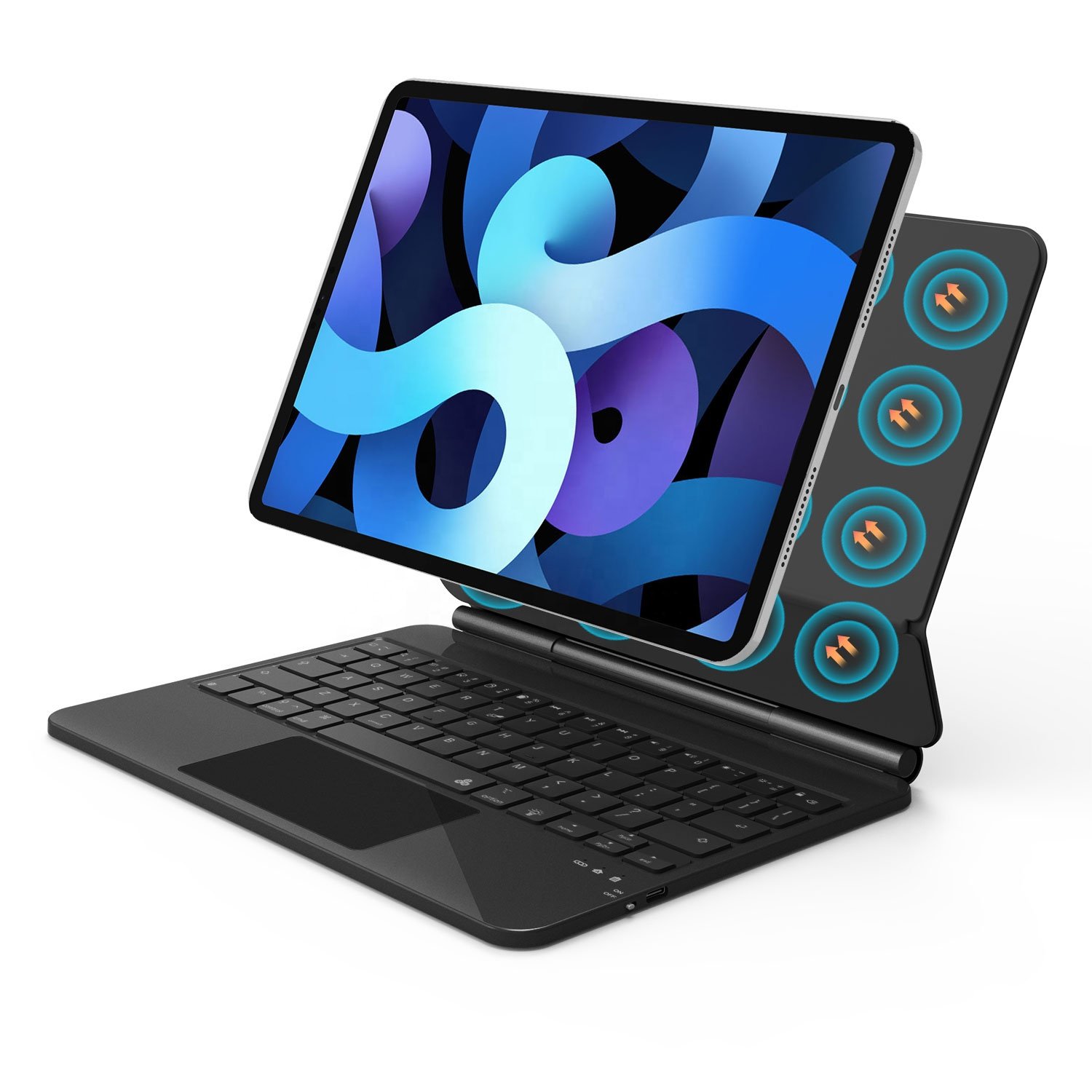 WOWCASE New Design 12.9 inches Smart Blue Tooth Wireless Touch Control Keyboard Protective Cover for iPad Keyboard