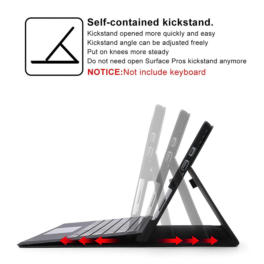 PU Leather Keyboard Case for Microsoft Surface Pro 7 Plus/7/6/5/4 12.3 Inch Tablet Screen Protector Cover for Surface Pro 9/8/10
