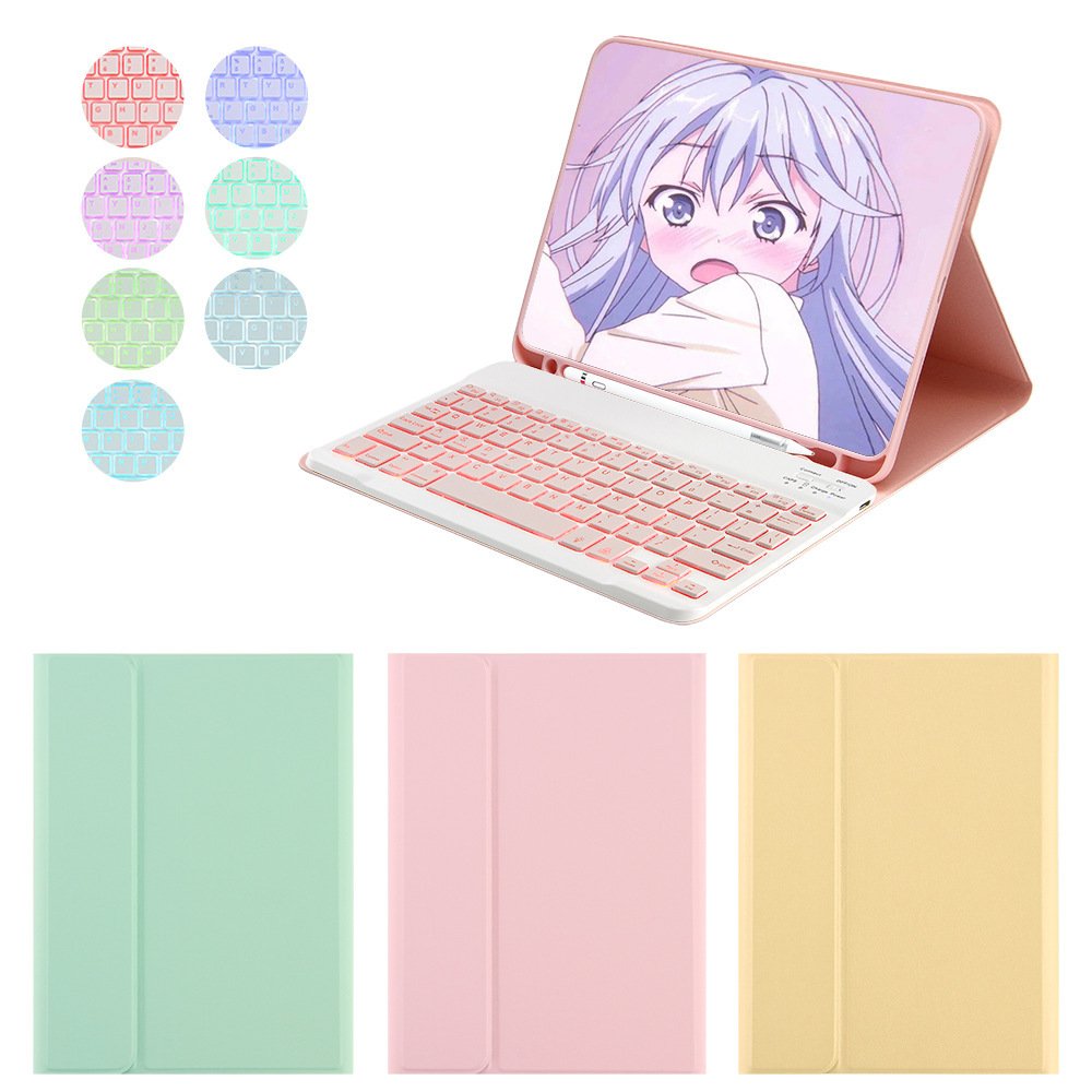 Directly Charging 7th 9th Gen iPad 10.2 Pro 10.5 Air 3 Stand Magnetic PU Case Cover Wireless Detachable Keyboard Pencil Holder