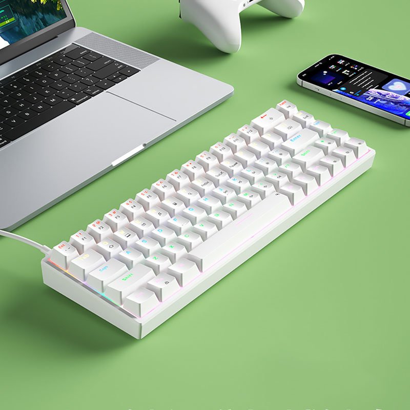 68 Keys Mini Portable Keyboards Multi Mode Hot Swappable Office Mechanical Keyboard Custom Wholesale