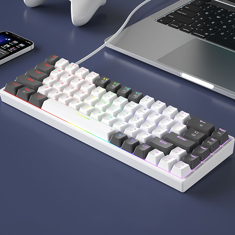 68 Keys Mini Portable Keyboards Multi Mode Hot Swappable Office Mechanical Keyboard Custom Wholesale
