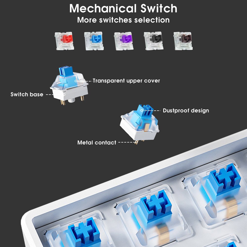 61 Keys 60 Percent Wired Mechanical Keyboard 60% RGB Gaming Keyboard For Computer PC Keyboard with Backlit