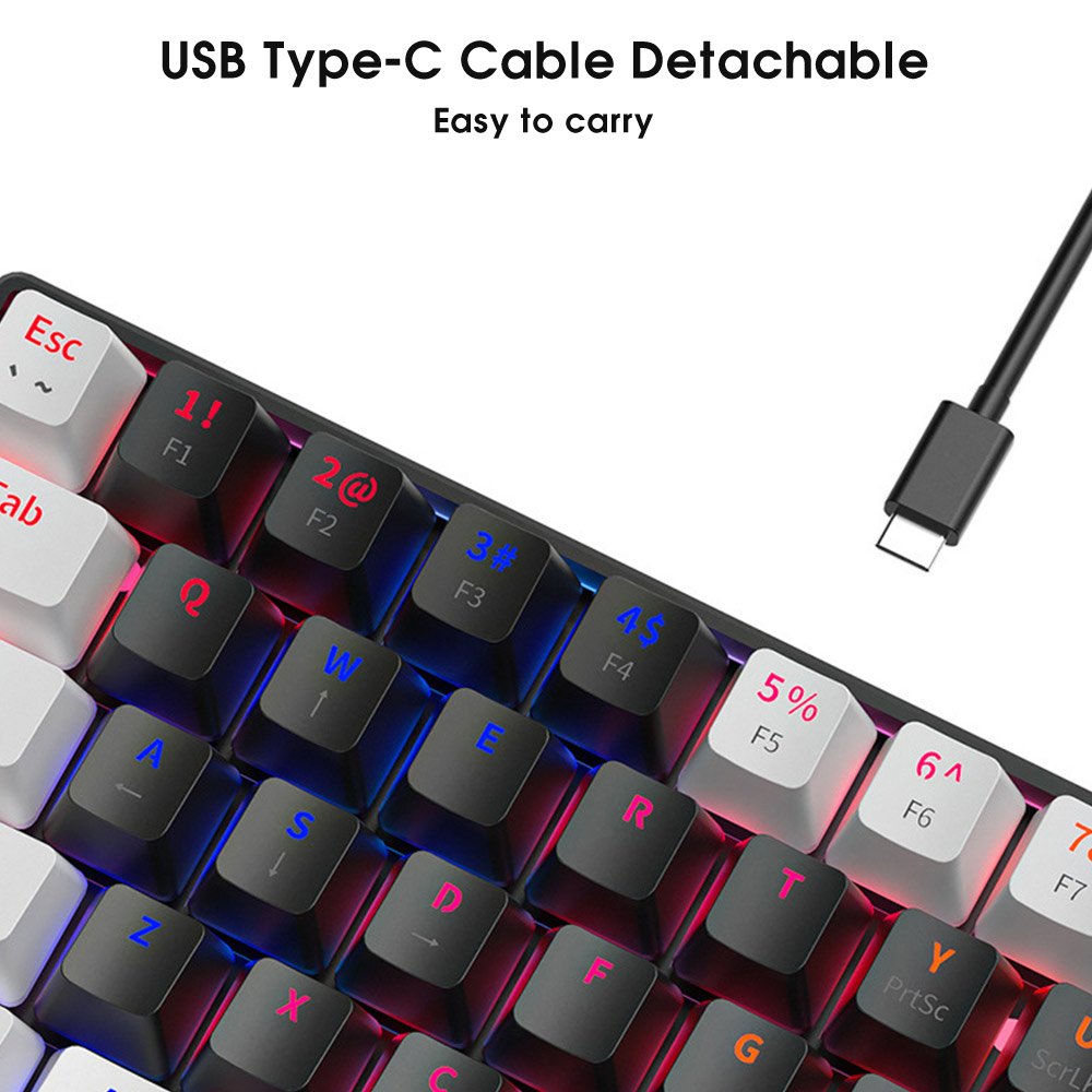 61 Keys 60 Percent Wired Mechanical Keyboard 60% RGB Gaming Keyboard For Computer PC Keyboard with Backlit