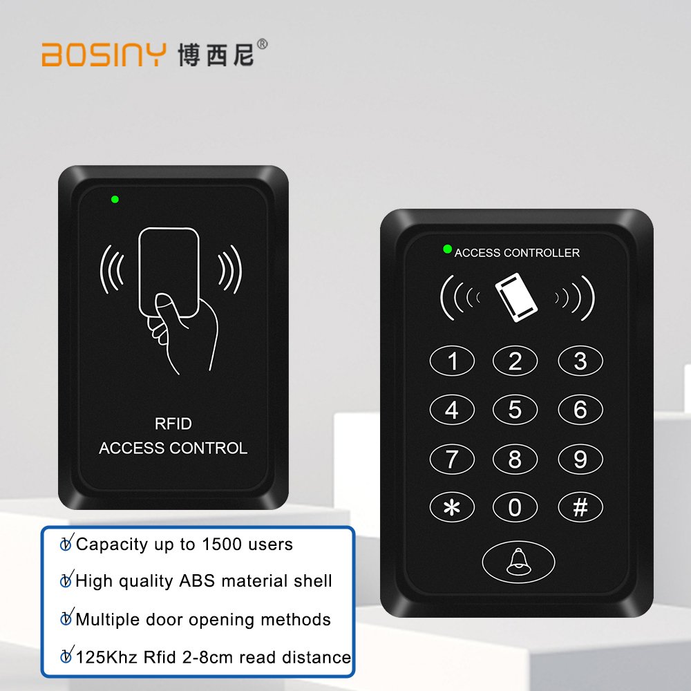 RFID Keyboard for Access Control System Waterproof Keypad Cover Outdoor 10pcs EM4100/TK4100 Keyfobs Door Opener for Lock System