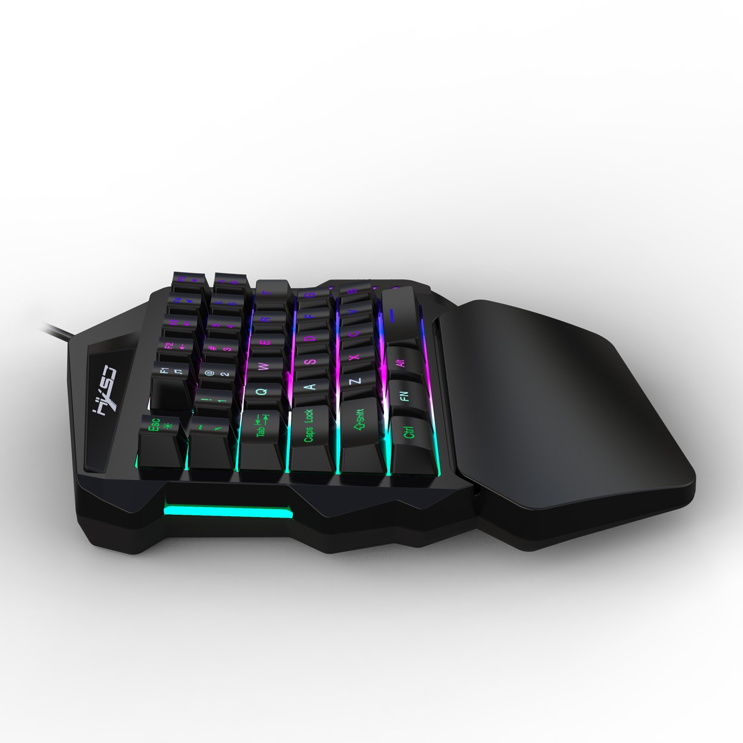 V100 Multicolor Colorful 35 keys One-Handed Keyboard RGB Backlit Membrane Keyboard Computer Gaming Wired Keyboard