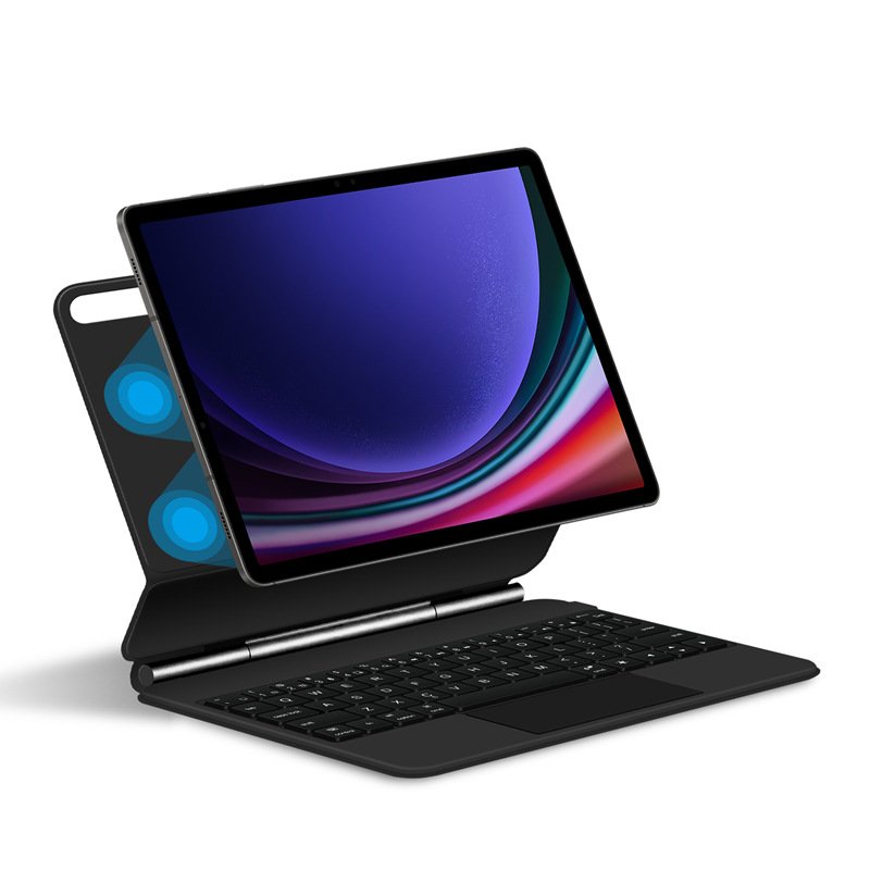 Smart Magic Keyboard for Samsung Galaxy Tab S9 S8 S7 with Digital Display Trackpad RGB Backlit Magnetic Typing Case Cover