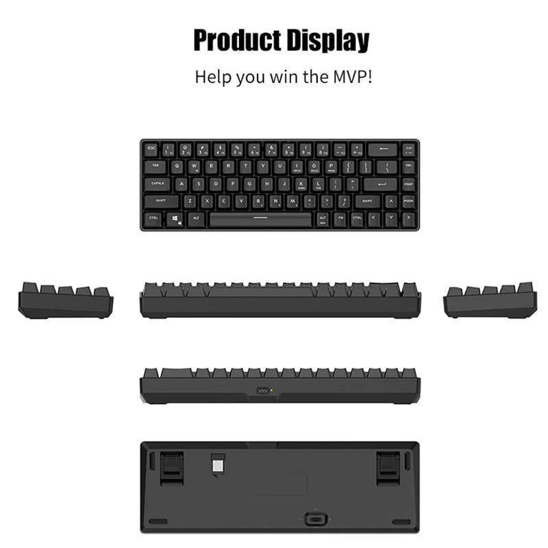 Mini Teclado Gamer Wireless 60% Keyboard Wired Custom Hot Swap Blue Switch Keyboard Mechanical Teclado
