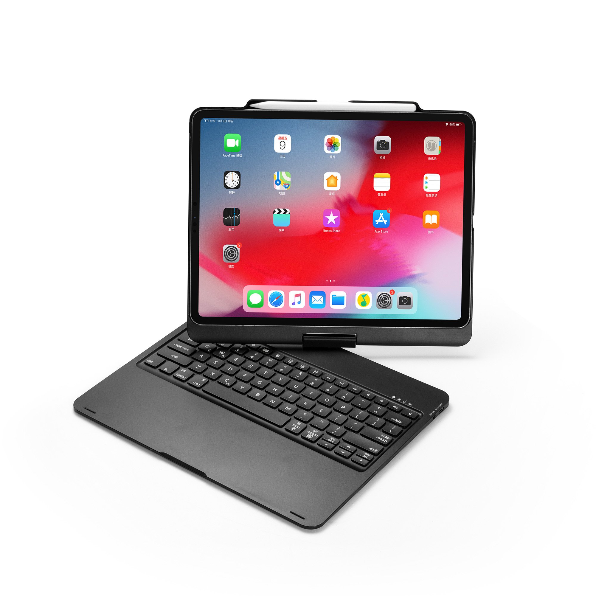 Floating Magic Touchpad Keyboard Case with Backlit Keys for iPad 12.9