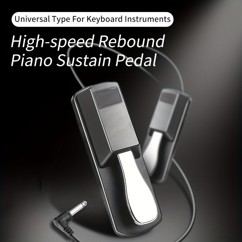 Piano Sustain Pedal,Keyboard Sustain Pedal for Digital Piano With Polarity Switch and Anti-Slip Rubber Bottom For MIDI Keyboards