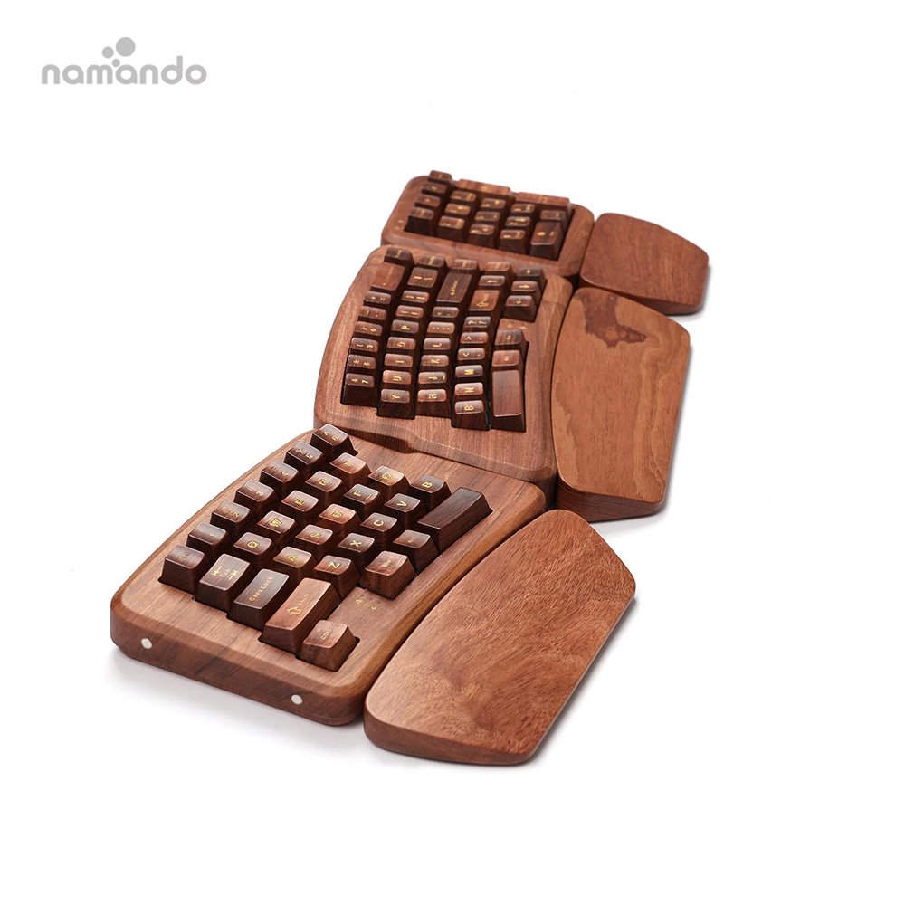 Split Mechanical Keyboard Wireless BT/2.4G/Wired RGB Gaming Keyboard with Wrist Rest full size Hot Swappable for PC Win/Mac
