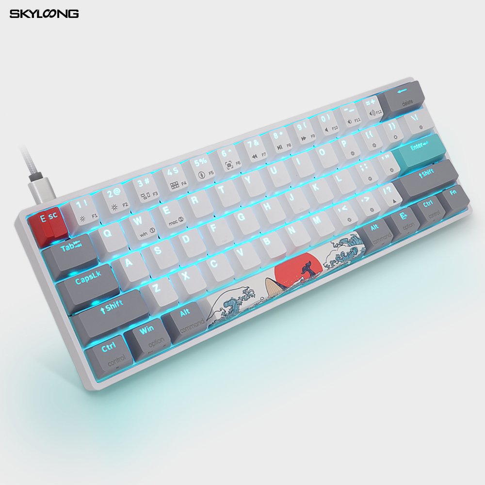 SKYLOONG hot swap RGB gk61 coral sea gaming mechanical keyboard gateron optical switch xda oem odm