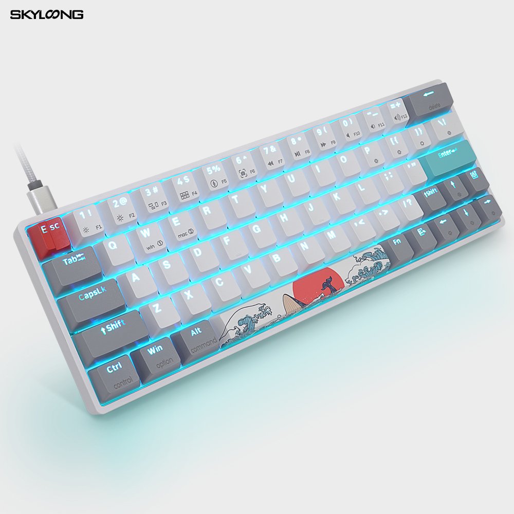 SKYLOONG hot swap RGB gk61 coral sea gaming mechanical keyboard gateron optical switch xda oem odm