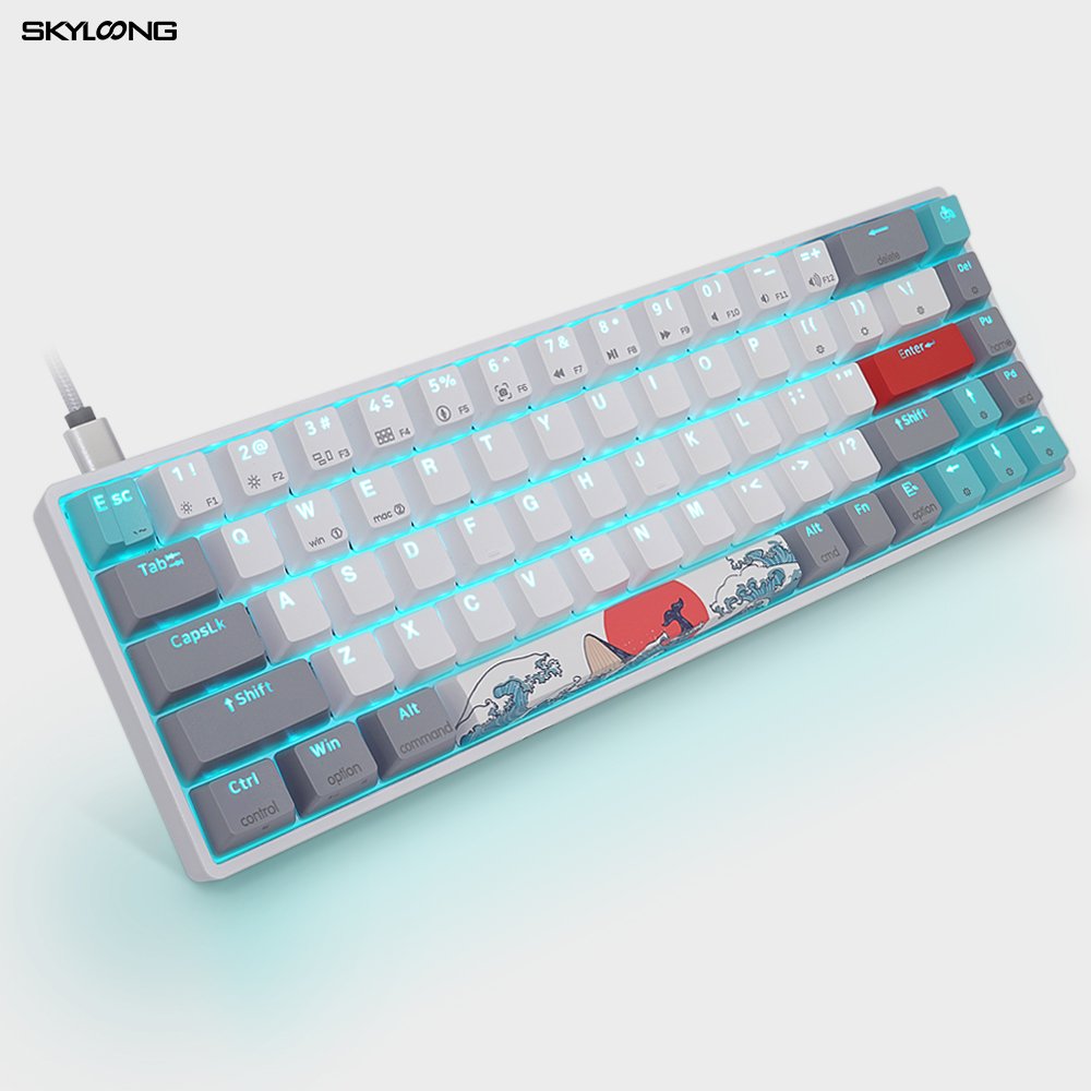 SKYLOONG hot swap RGB gk61 coral sea gaming mechanical keyboard gateron optical switch xda oem odm