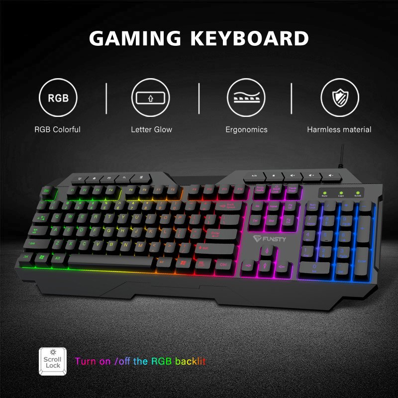 Vintage White Illuminated Typewriter Backlit Gaming Keyboard With Steampunk Retro Round Keys