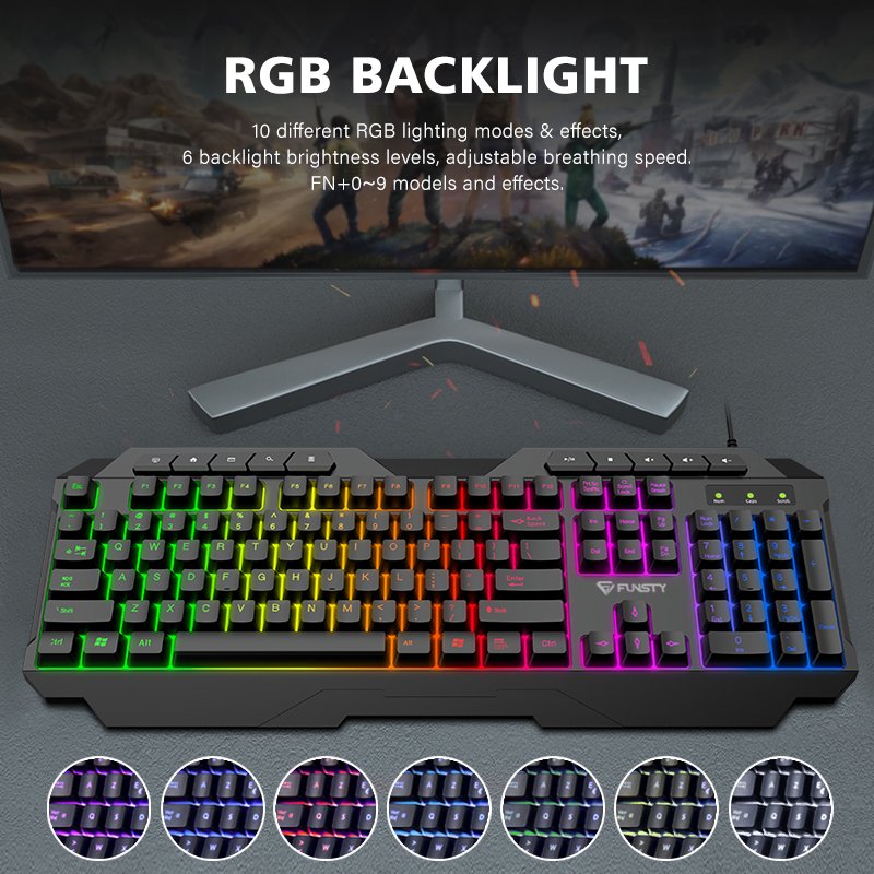 Vintage White Illuminated Typewriter Backlit Gaming Keyboard With Steampunk Retro Round Keys