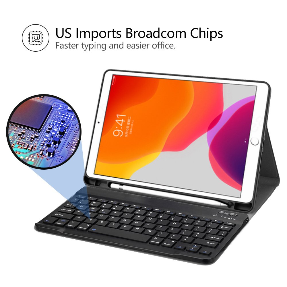 Factory wholesale luxury leather 10.2 inch 2019 2020 2022 102 10.2inch tablet cover for ipad 10.2 case with keyboard