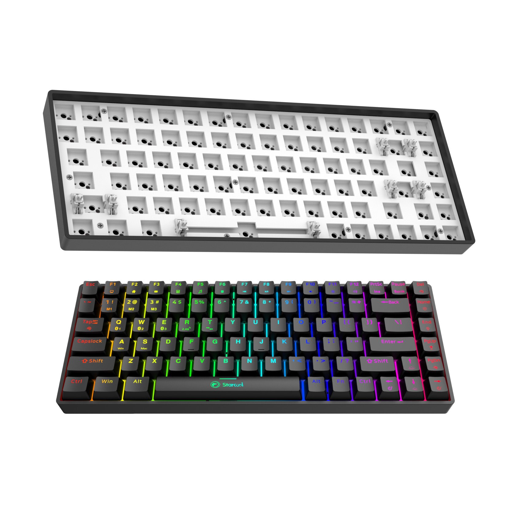 OEM/ODM Mechanical Keyboard Kit 84 Keys RGB Gaming Keyboard Standard With EVA Mute Cotton Keyboard