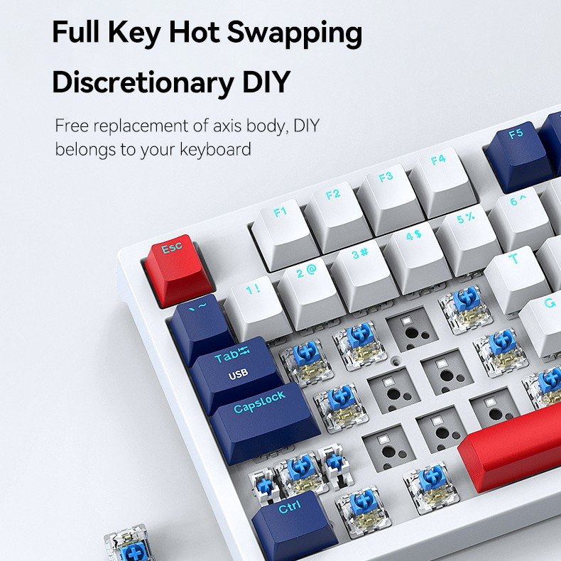 H96 Keys Mechanical Keyboard with OLED Smart Display & Knob 3modes RGB Anti-Ghosting Hot swap Plastic Gaming Keyboard