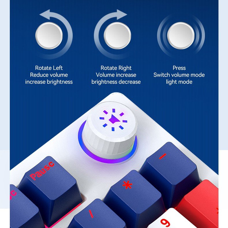 H96 Keys Mechanical Keyboard with OLED Smart Display & Knob 3modes RGB Anti-Ghosting Hot swap Plastic Gaming Keyboard