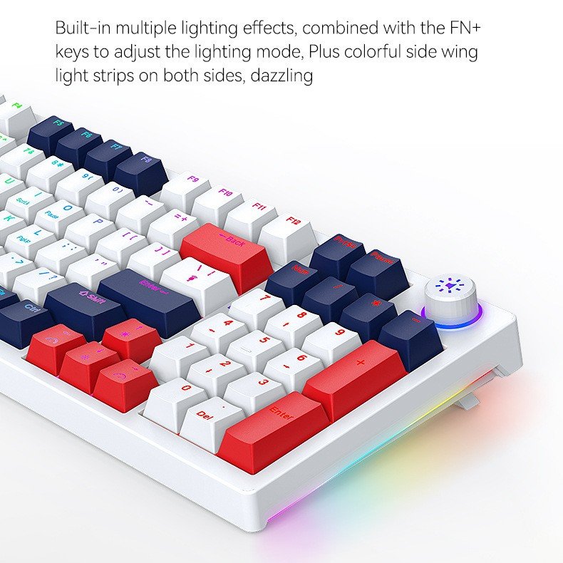 H96 Keys Mechanical Keyboard with OLED Smart Display & Knob 3modes RGB Anti-Ghosting Hot swap Plastic Gaming Keyboard