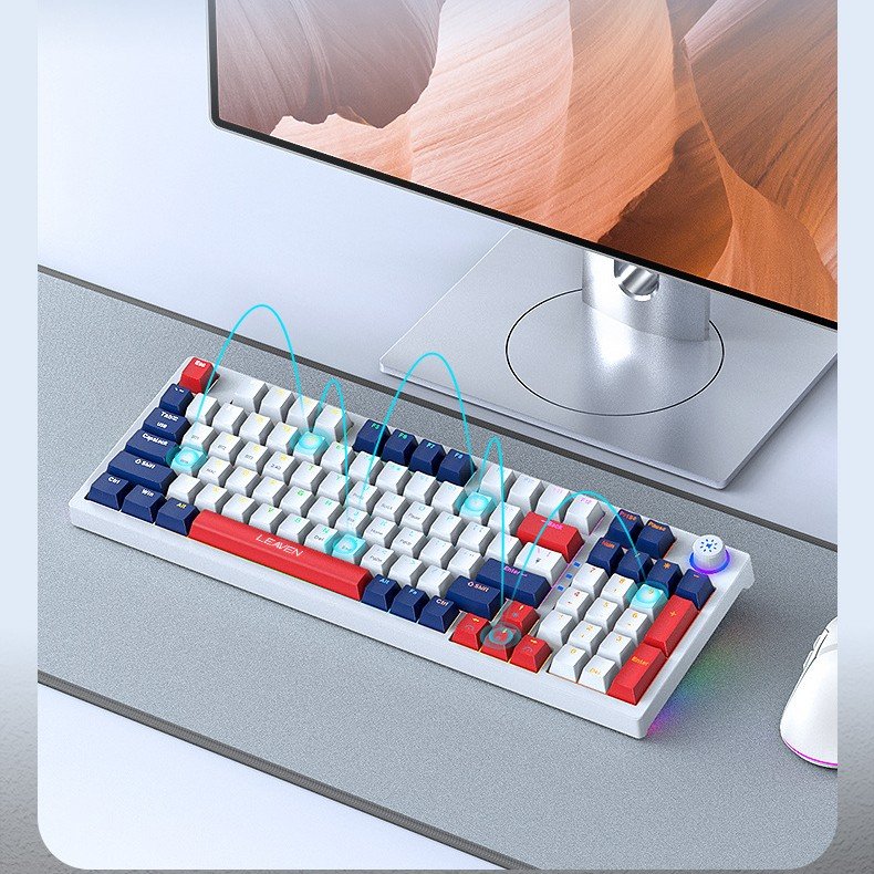 H96 Keys Mechanical Keyboard with OLED Smart Display & Knob 3modes RGB Anti-Ghosting Hot swap Plastic Gaming Keyboard