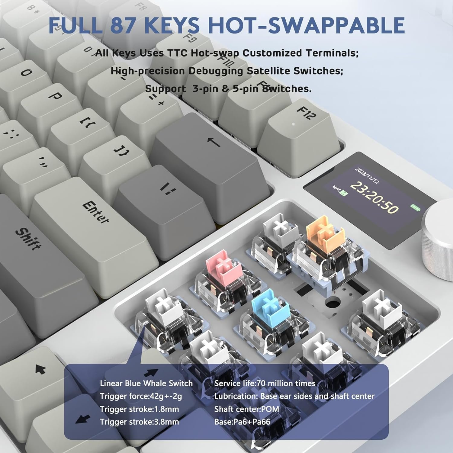 ATTACK SHARK RK86 RGB 75% Wireless Gasket Mechanical Keyboard