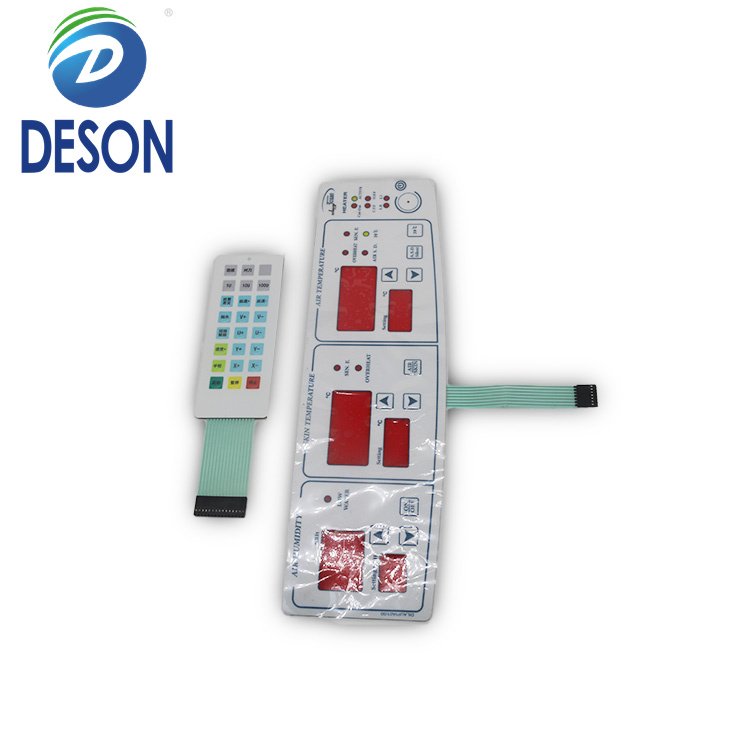 Deson 3 key membrane led red on off switch capacitive touch light membrane panel custom switch sticker