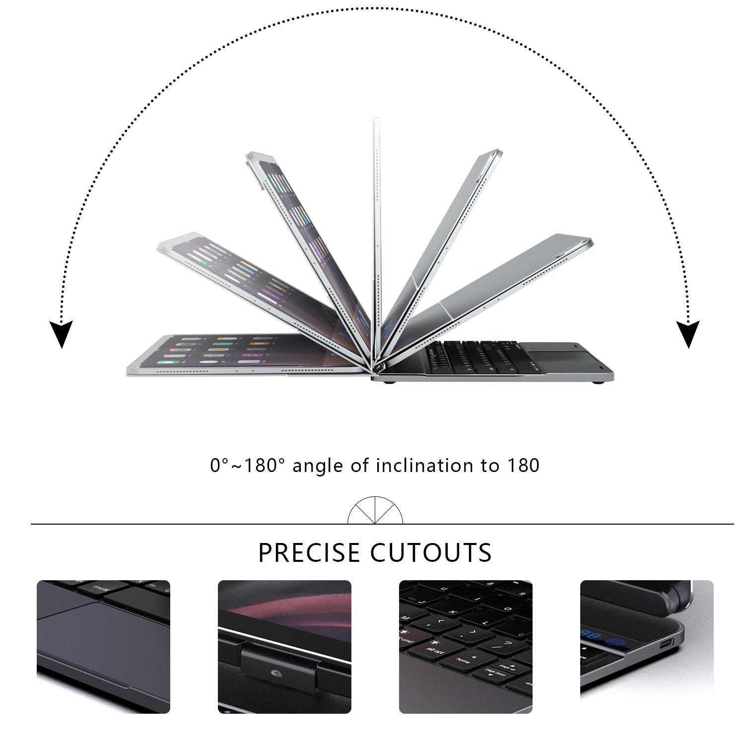 Ultra Thin Aluminum Keyboard Case For Apple Ipad Pro 12.9inch With Trackpad Backlight Cover