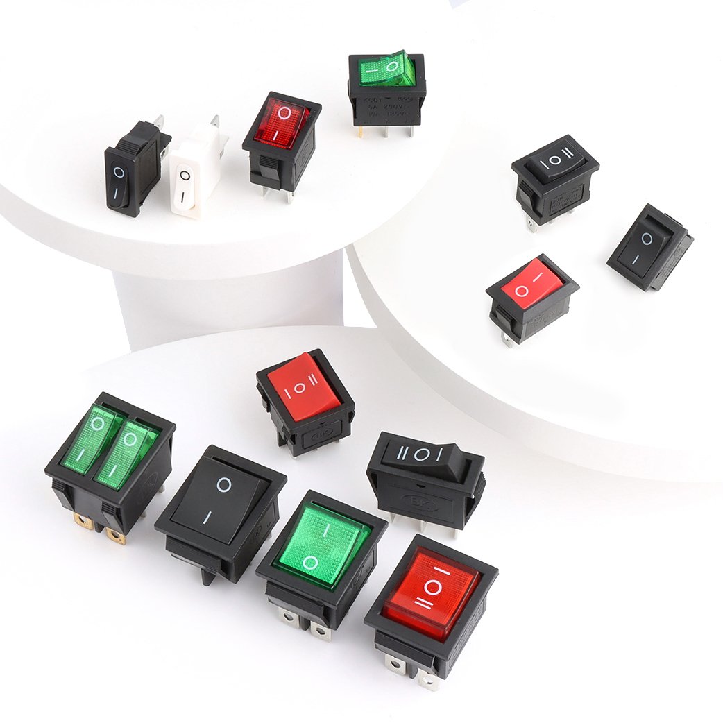 Kcd1 2/4/6pins 6A 16A 250V 10*15/15*21/25*31 Mm Rocker Switch 10x15/15x21/25x31mm Kcd1 Kcd2 Kcd3 Kcd4 PCB Rocker Switch