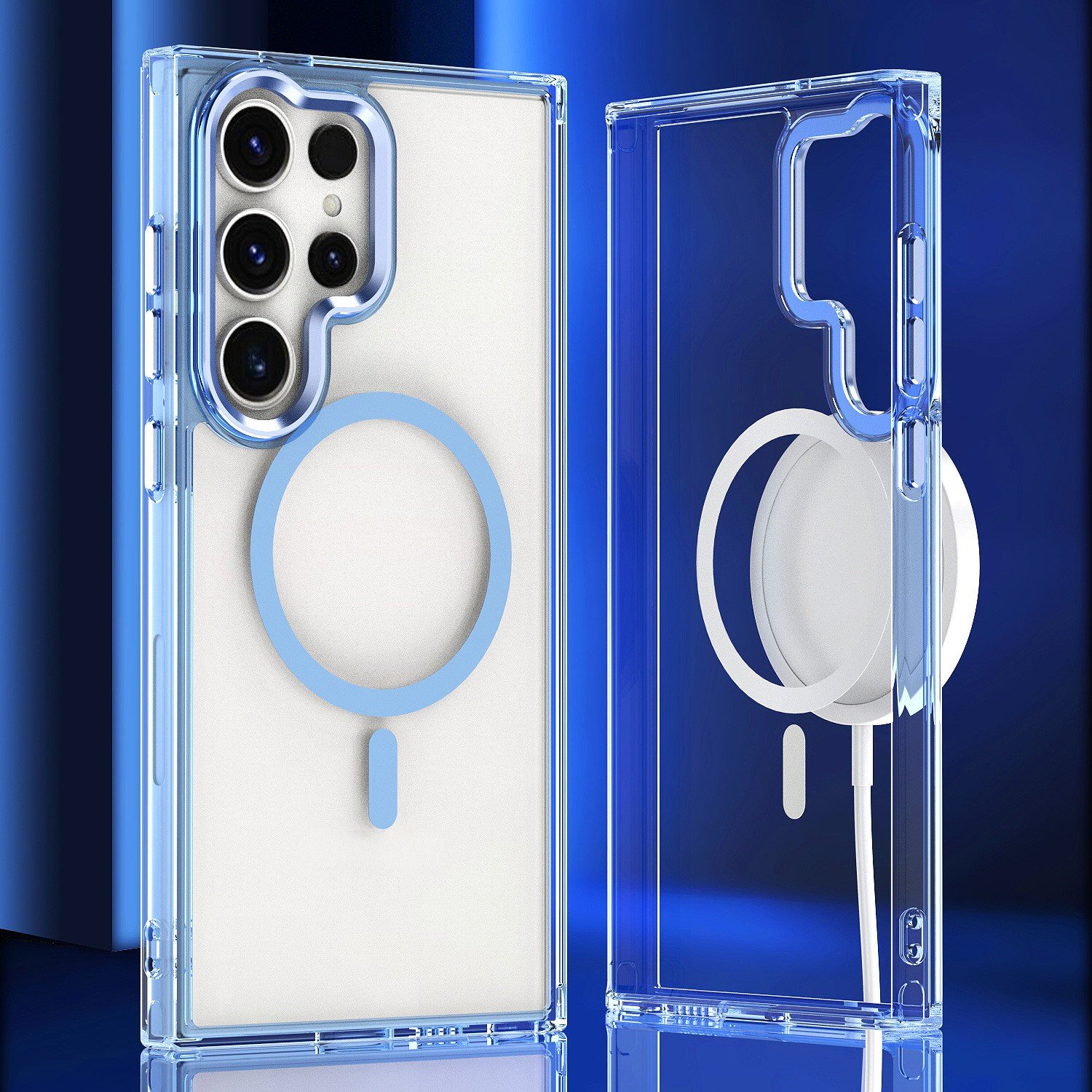 Transparent Magnetic Phone Case Plastic Hard Shell Shockproof Clear Cover High quality