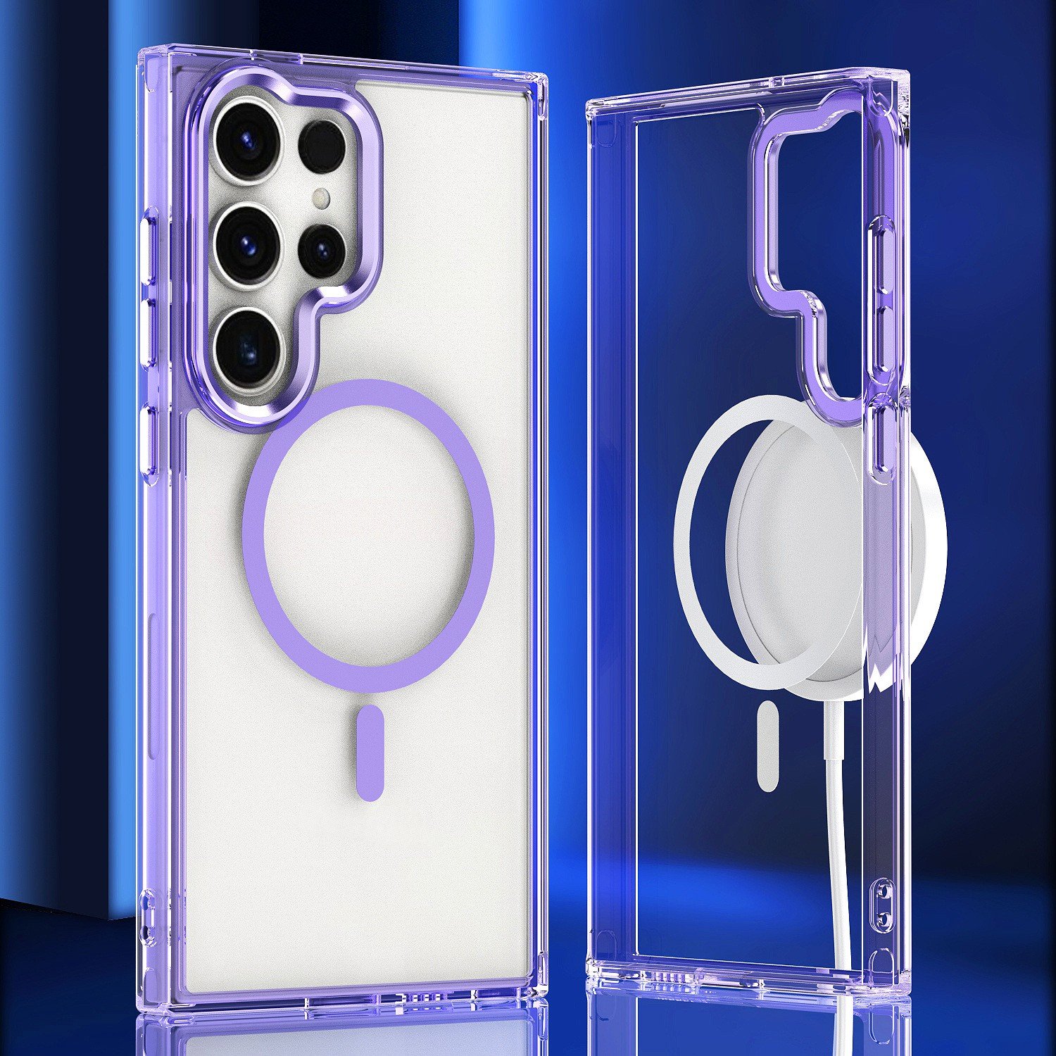 Transparent Magnetic Phone Case Plastic Hard Shell Shockproof Clear Cover High quality