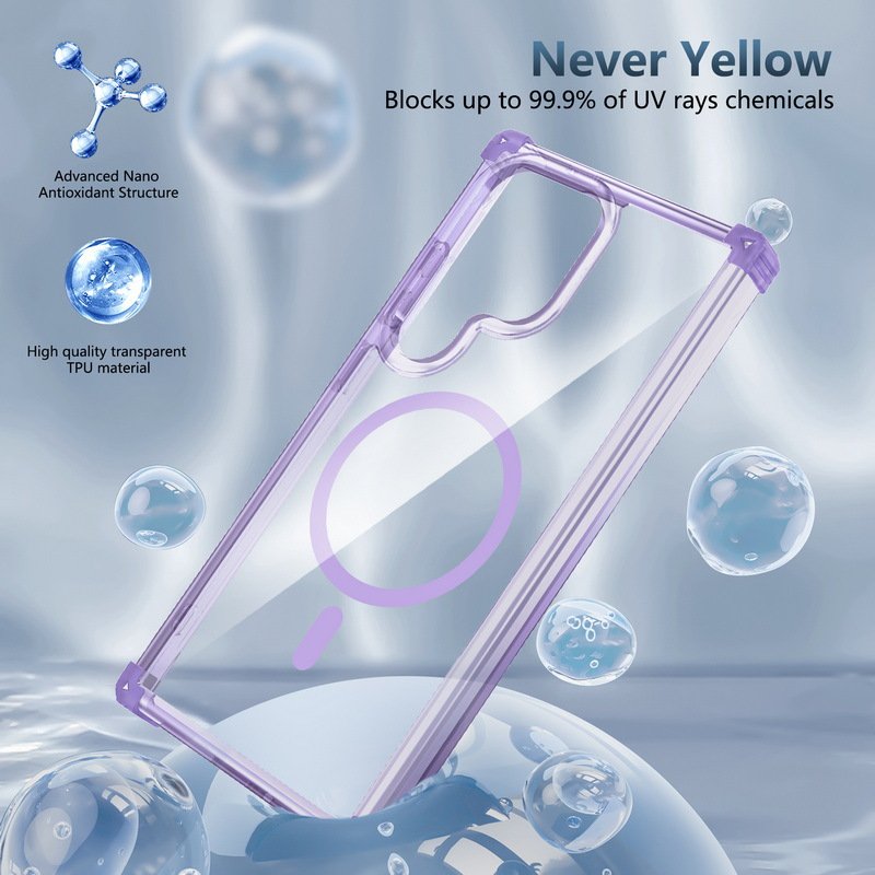 Transparent Magnetic Phone Case Plastic Hard Shell Shockproof Clear Cover High quality