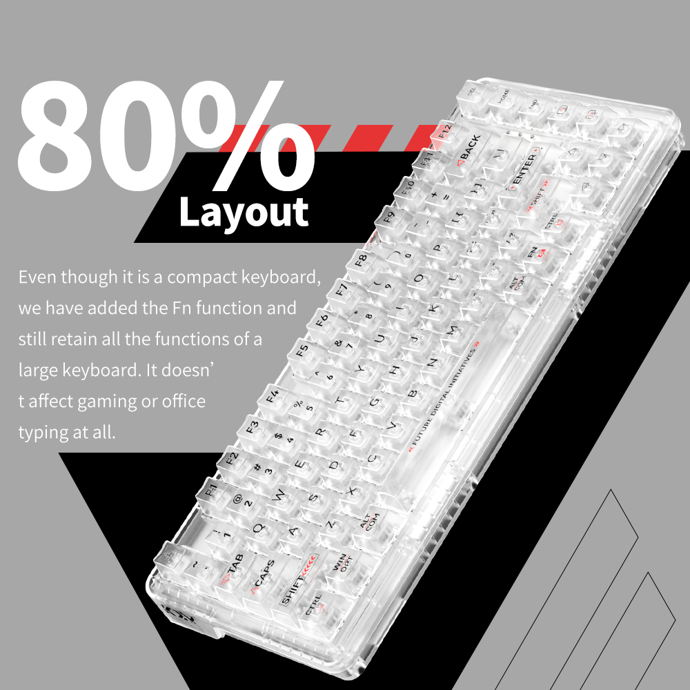 ZIFRIEND ZT82 80% TLK Custom Keyboard Kit hotswap wireless USB Gasket RGB Backlit Gaming Mechanical Keyboard PC laptop Keyboard